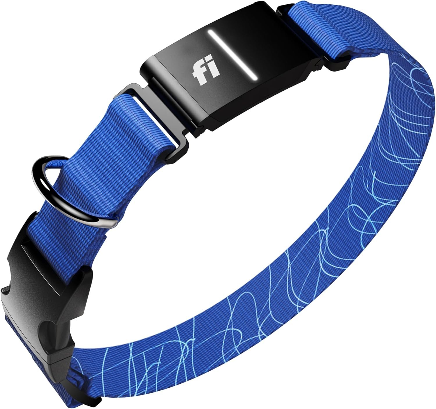 Fi New Series 3+ Smart Dog Tracker Collar [12 Month Membership Included] GPS Tracker for Dogs with Health & Behavior Monitoring, Escape Alerts, Waterproof, LED, Apple Watch Compatible (Blue, Large)