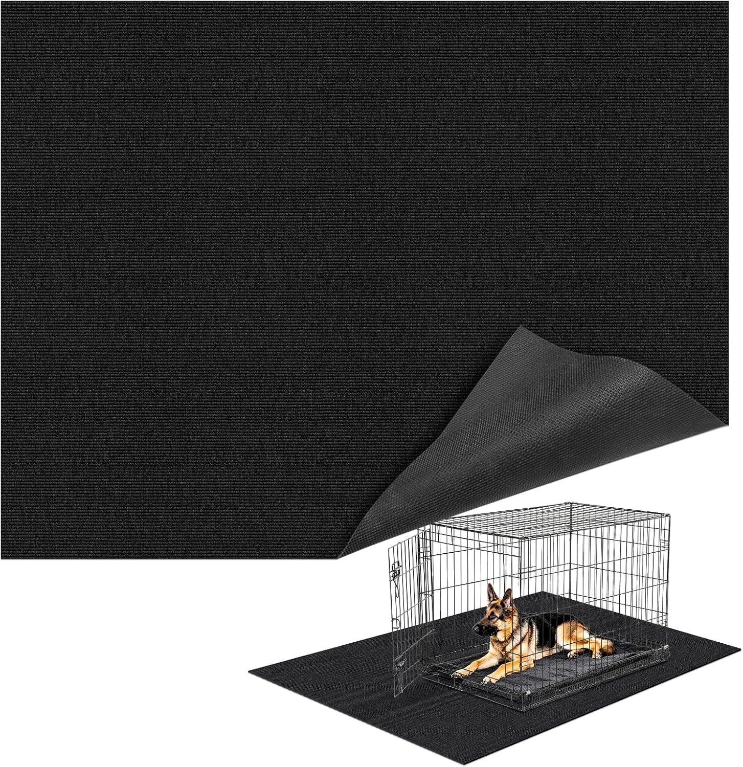 Wibeelee 32″ X 50″ X 0.23” Mat for Under Dog Crate Waterproof Non-Slip Kennel Mat to Protect Floors Large Absorbs Urine Reusable Dog Playpen Mat