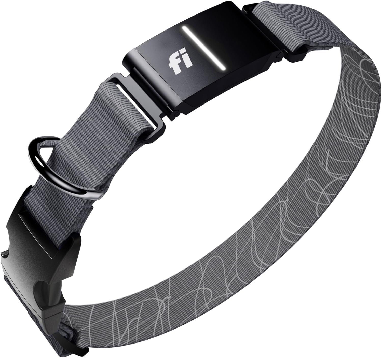Fi New Series 3+ Smart Dog Tracker Collar [6 Month Membership Included] GPS Tracker for Dogs with Health & Behavior Monitoring, Escape Alerts, Waterproof, LED, Apple Watch Compatible (Gray, Large)