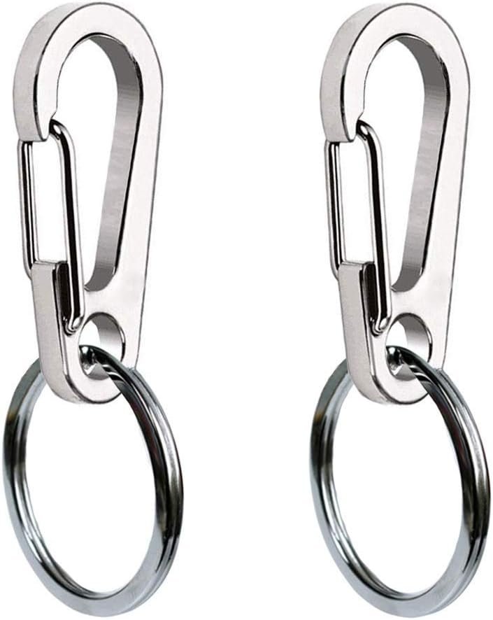 COMTIM 2 Pack Dog Tag Clips, Stainless Steel Heavy Duty Quick Clips Pet ID Tag Holder for Dog/Cat Collar and Harness