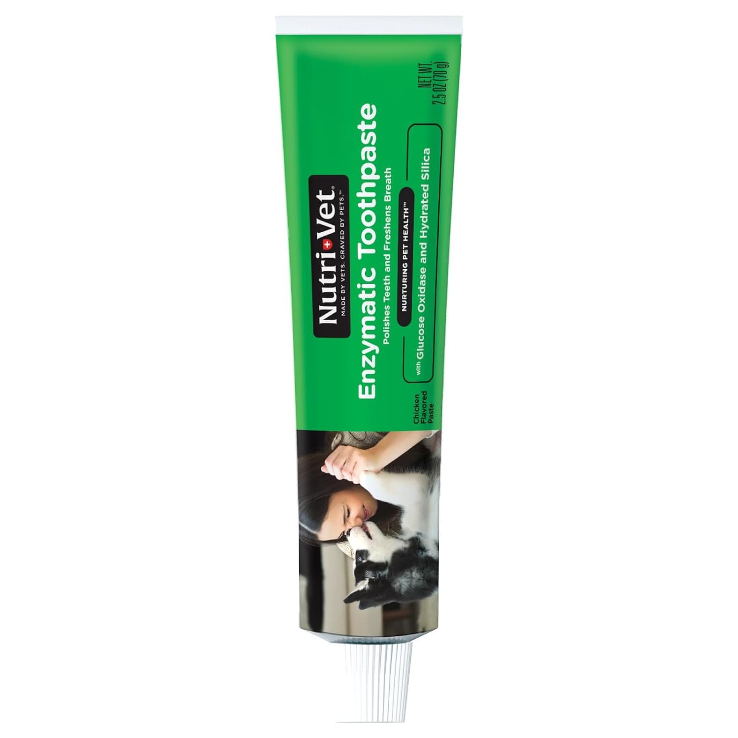 Nutri-Vet Enzymatic Dog Toothpaste, Plaque Remover for Teeth, Dog Breath Freshener, Tooth Whitening, Puppy Essentials, Made in the USA, Non-Foaming Chicken Flavor, 2.5 oz