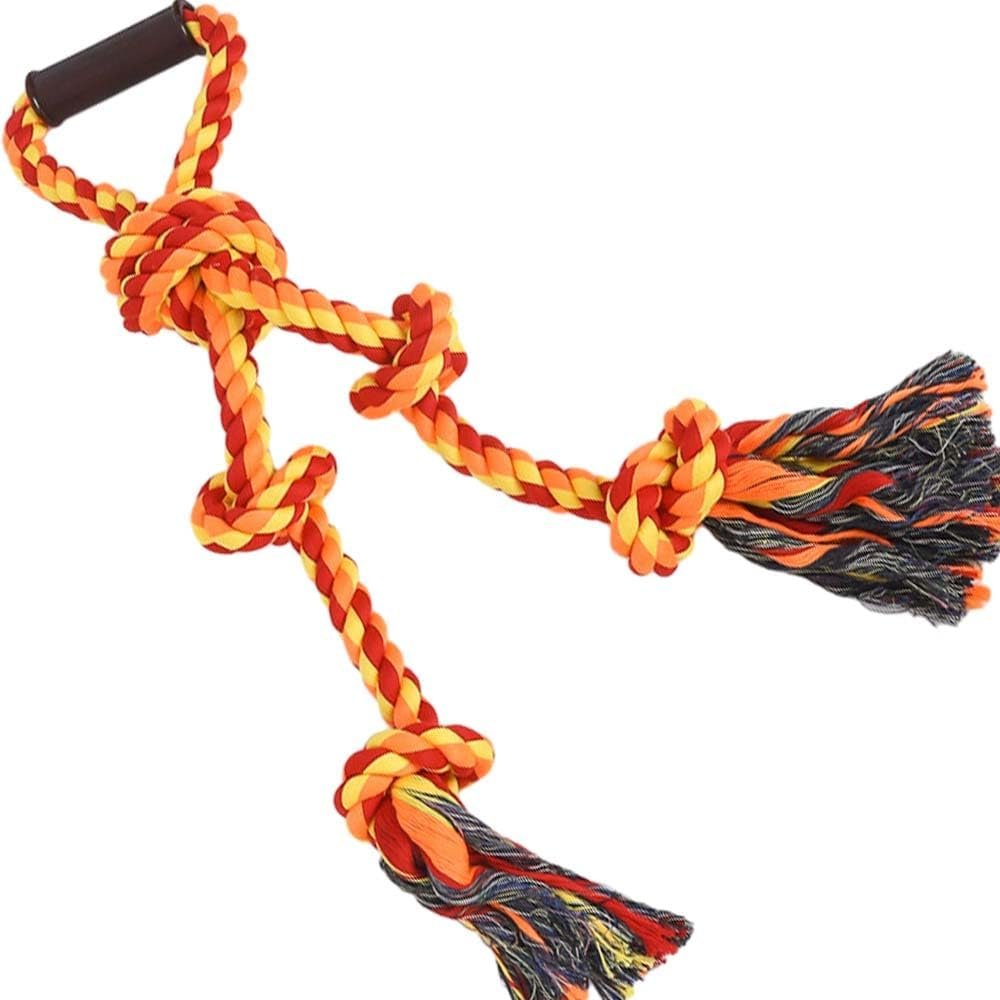 Large Dog Rope Toys for Aggressive Chewers Pitbull Tug of War Interactive Heavy Duty Outdoor Medium Large Breed XL Dog Chew Rope Strong Durable Dog Tug Toys Tough Pull Rope with Handle
