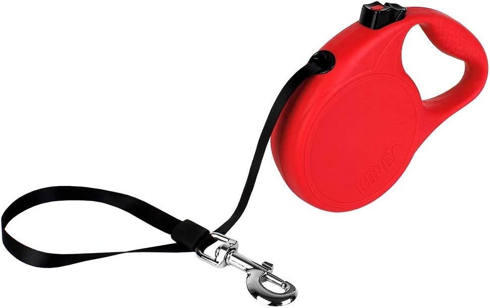 Alcott Kong Retractable Trail, Large, Red, 16′ Long