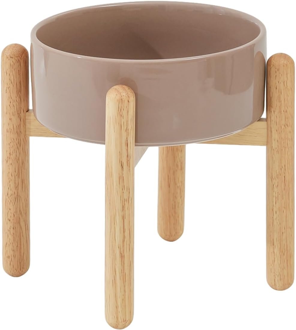 Havniva 8.3inch Ceramic Raised Dog Bowl with Stand, Elevated Dog Bowls for Large Breed Dog Food and Water Bowl Non-Slip Dog Dish Large Capacity Feeding Pet Water Bowl