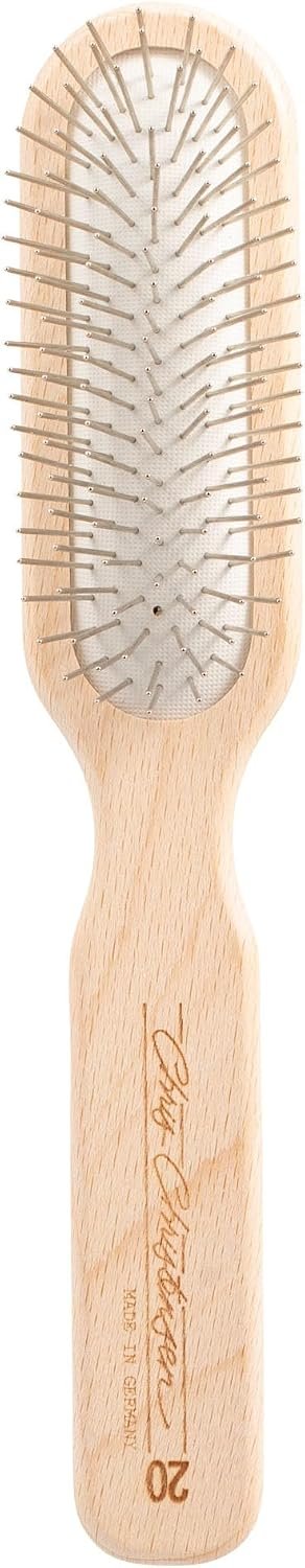 Chris Christensen 20 mm Oblong Pin Dog Brush, Original Series, Groom Like a Professional, Stainless Steel Pins, Lightweight Beech Wood Body, Ground and Polished Tips