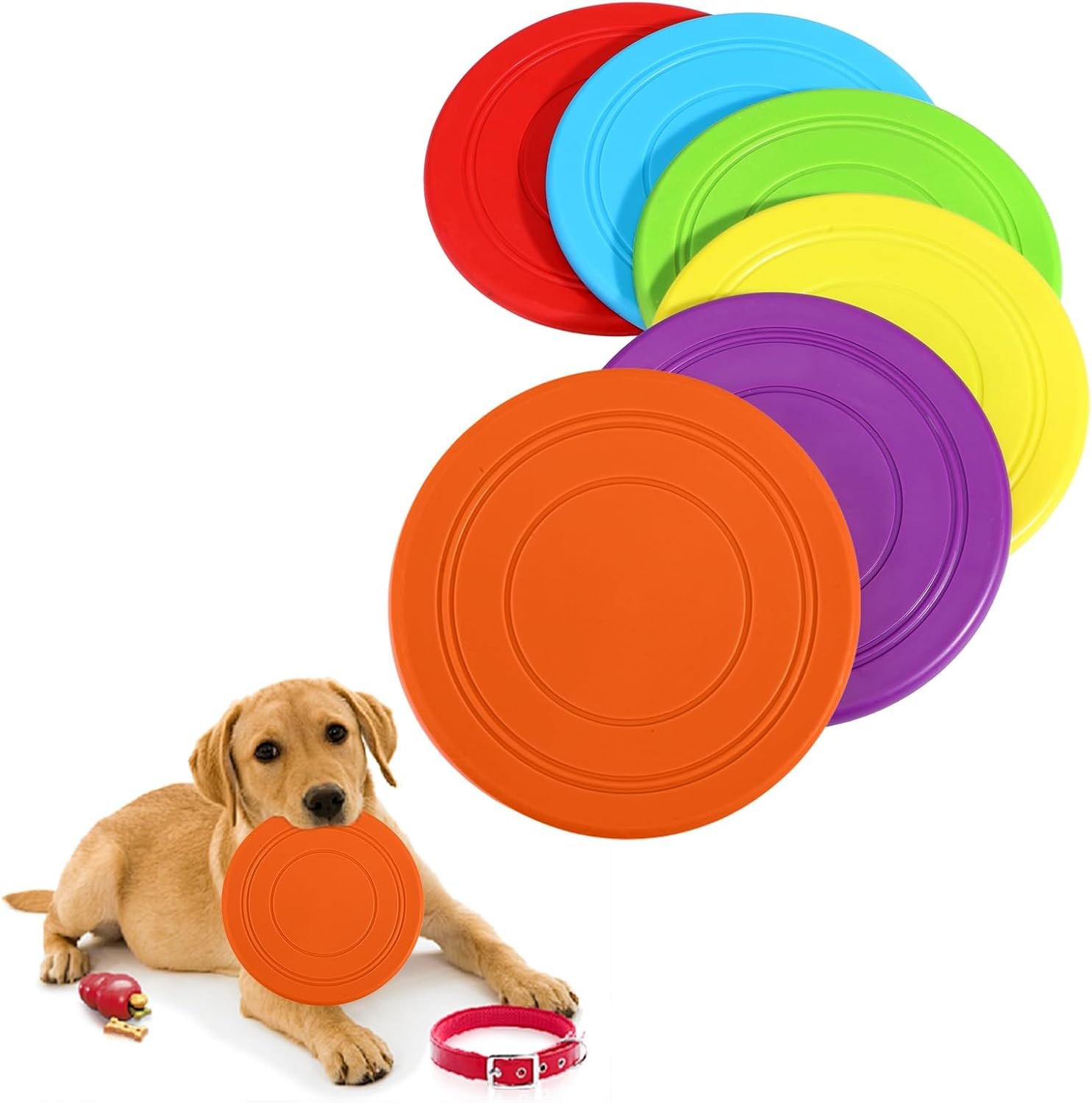 18 Pack Dog Flying Discs, Soft TPR Rubber Flyer Toys for Small Medium & Large Dogs – Interactive, Float in Water, Safe on Teeth, for Outdoor Fetch & Training (6 Colors)