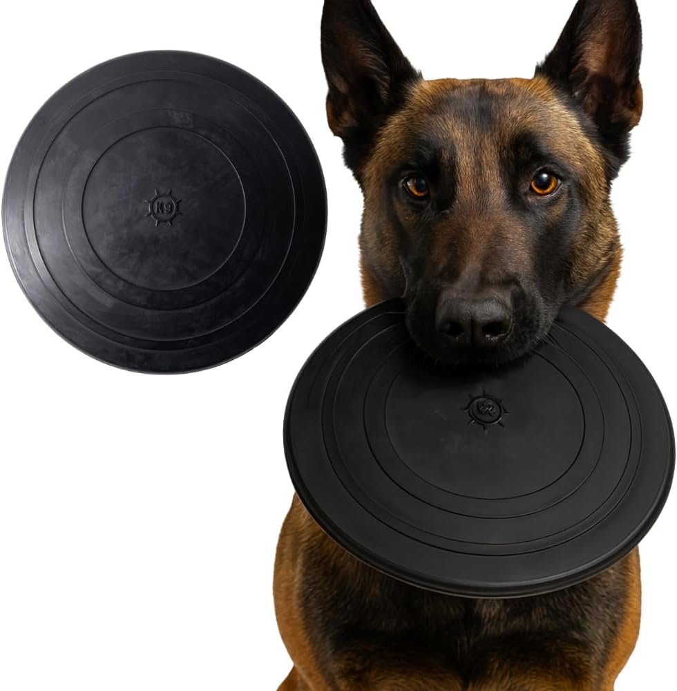 Monster K9 Aero Disc | for Toughest Chewers. Lifetime Guaranteed | VULCRON™ Natural Rubber | Made in USA | K-9 Tested | Durable Flying Dog Toy for Aggressive Chewers | Tug & Fetch | Med/Large, 8.5″