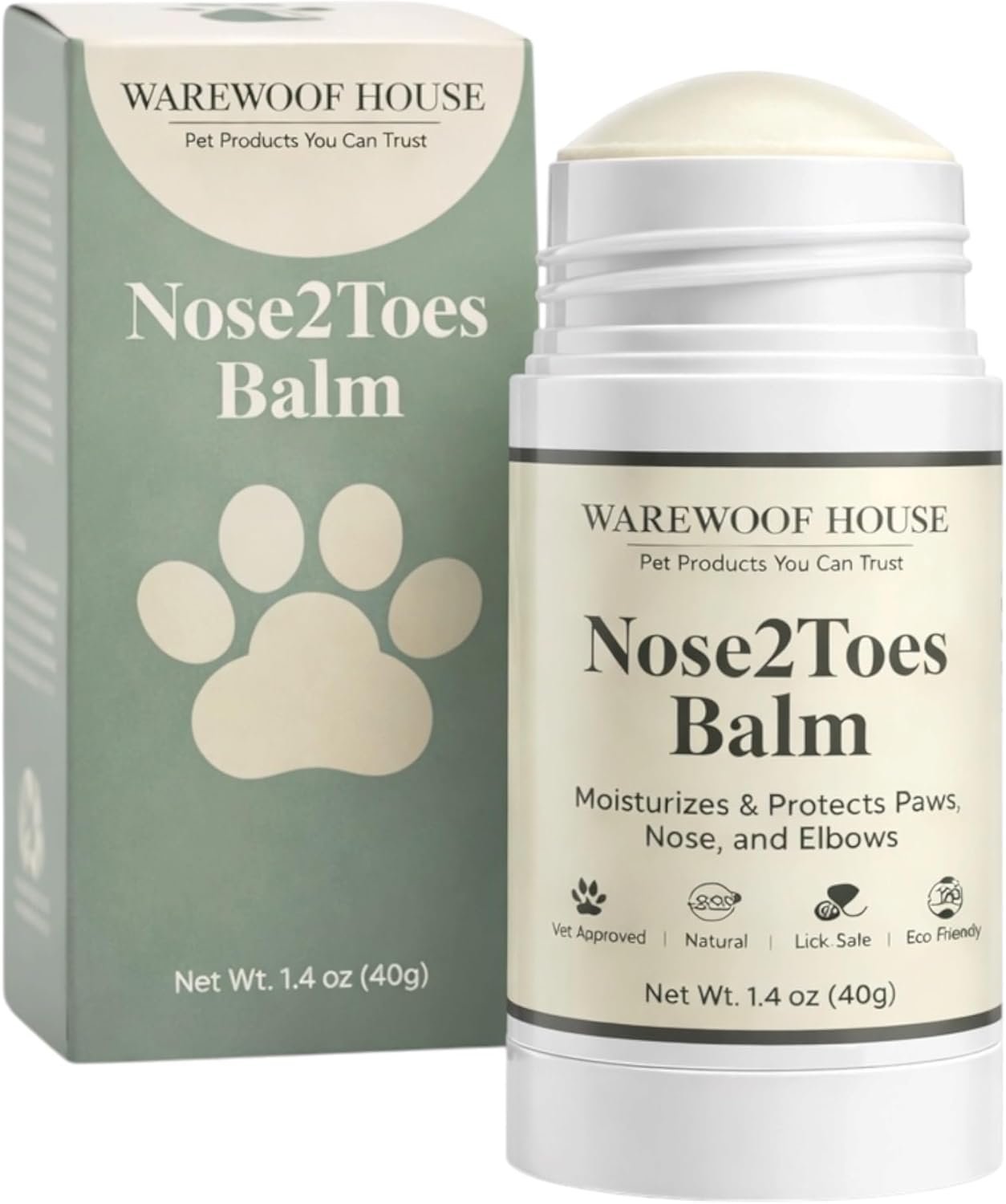 Dog Paw & Nose Balm Stick – Lick-Safe Paw Pad Protector for Dry, Cracked Paws & Noses | Moisturizing Paw Balm for Hot Pavement, Snow, Ice & Road Salt | Beeswax, Coconut Oil & Oat Extract | 1.4 oz
