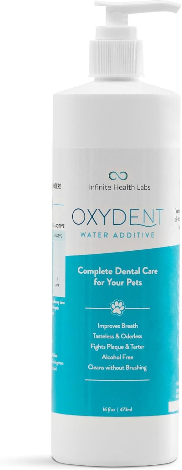 Oxydent Premium Pet Dental Care Solution – Pet Water Additive & Mouthwash for Teeth Cleaning – Eliminate Bad Dog & Cat Bad Breath – Dog Dental Rinse – Fights Tartar & Plaque