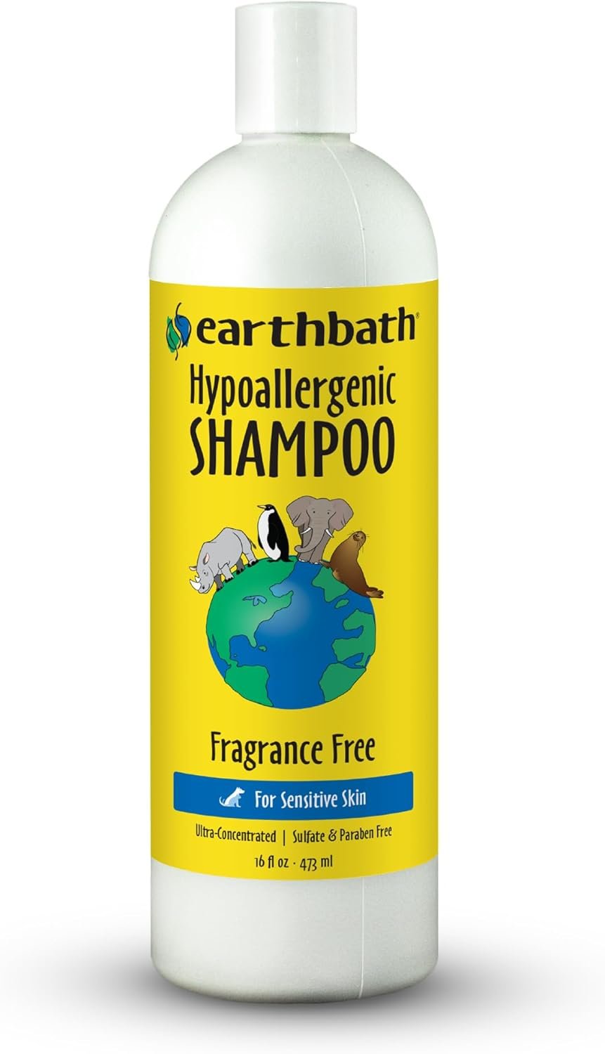 earthbath, Hypoallergenic Dog Shampoo – Fragrance Free Dog Shampoo for Allergies and Itching, Made in USA, Cruelty Free Dog Wash, Gentle Puppy Shampoo, Soothing Cat Shampoo – 16 Oz (1 Pack)