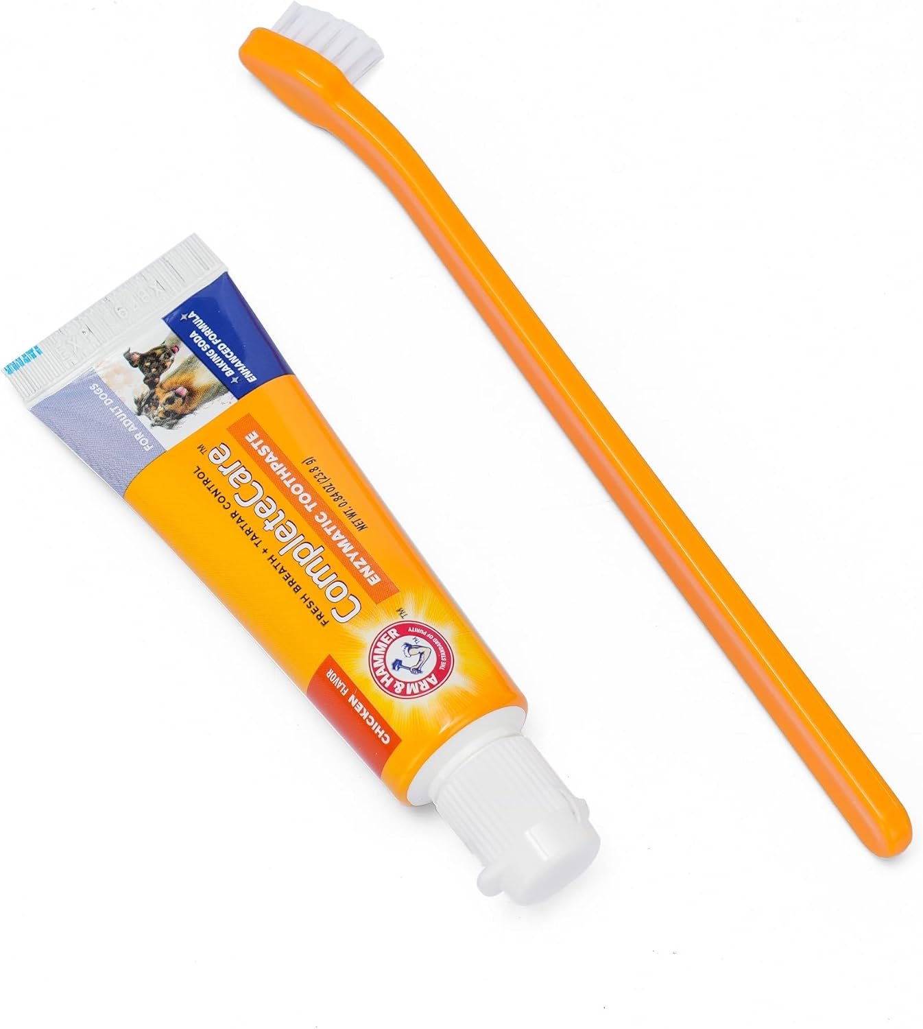 Arm & Hammer Complete Care Dog Dental Kit, Chicken Flavor – Includes Enzymatic Dog Toothpaste and Toothbrush for Dogs – Baking Soda Enhanced Formula, 0.84 Oz