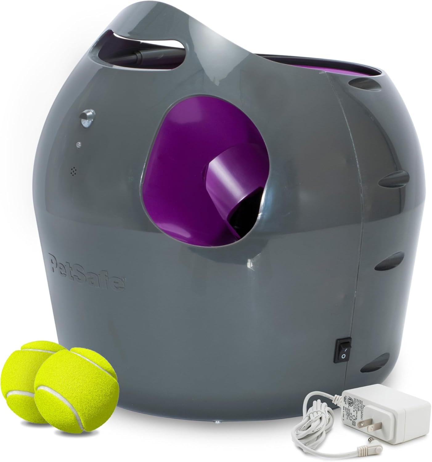 PetSafe Automatic Ball Launcher, Interactive Dog Toy for Enrichment, Tennis Balls Included – Motion Sensor Promotes Safe Play – Indoor/Outdoor – Adjustable Range – A/C Adaptor or Batteries, All Breeds