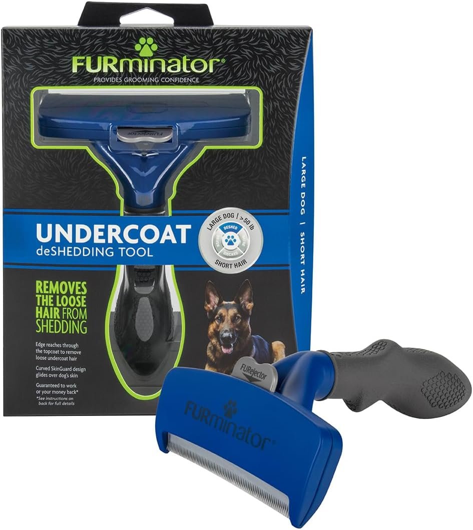FURminator Large Dog Undercoat deShedding Tool for Short Hair, Reduces Loose Hair From Shedding