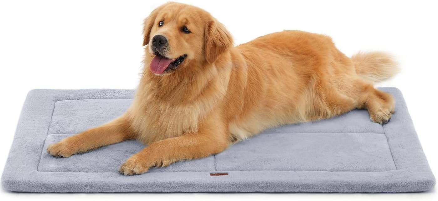 MADE 4 PETS Dog Crate Pad Bed for Large Dogs, Washable & Reversible, Anti-Slip Kennel Mat for Cozy Sleeping, Soft Fluffy Dog Bed for Indoor & Outdoor Use, 41″x29″, Gray