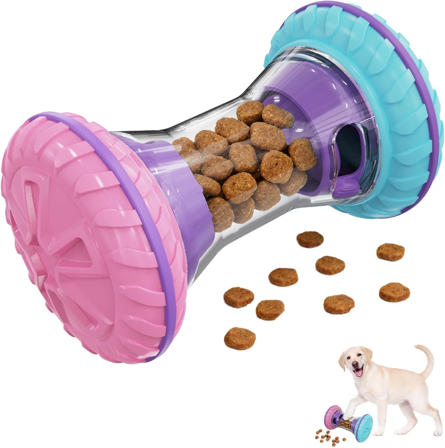 MateeyLife Interactive Dog Puzzle Toy, Adjustable Treat Dispensing Slow Feeder for IQ Training, Silent 40dB Quiet Roller for Small Medium Dogs, Boredom Relief Enrichment Toys to Keep Them Busy
