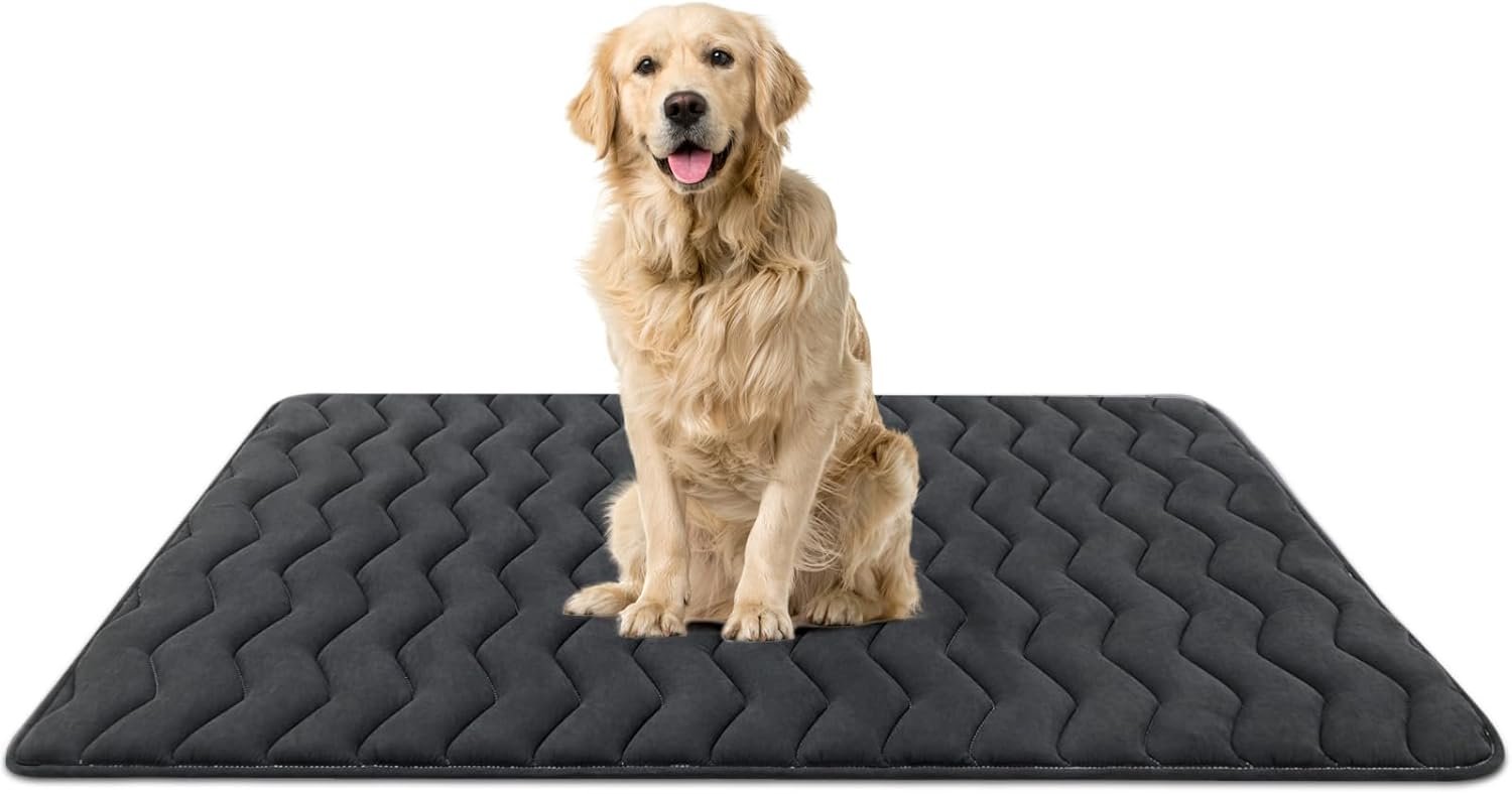 Bubble bear Dog Crate Mat – Upgraded Thick, Ultra Soft, Washable & Anti-Slip Kennel Pad for Small/Medium/Large Dogs, Dark-Hued to Hide Stains (42″x28″)