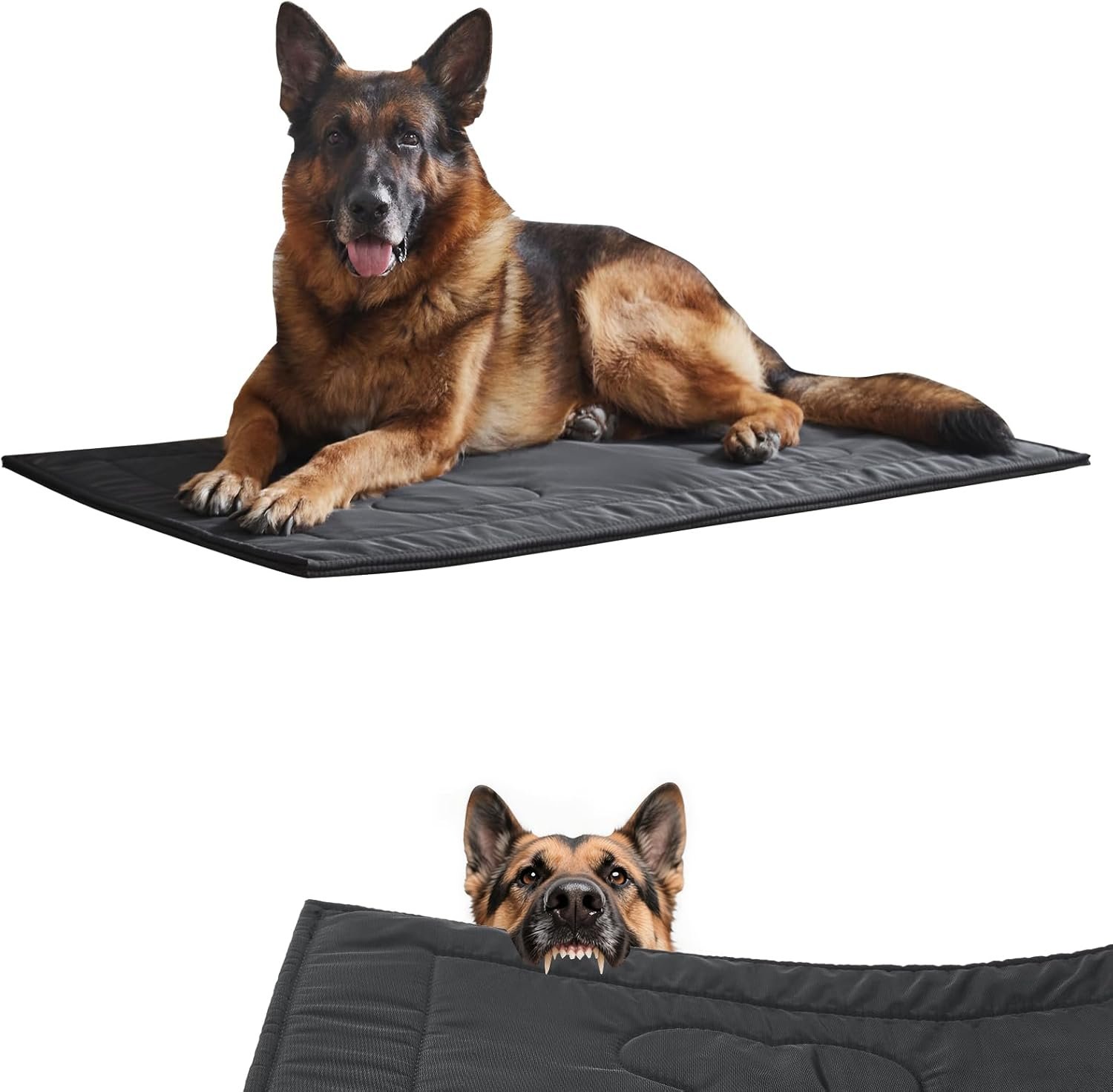 Chew Proof Dog Crate Pad – Indestructible Durable Dog Bed for Aggressive Chewers, Machine Washable & Waterproof Indoor Outdoor Tough Kennel Pad for Medium Dogs (Medium (22″x35″))