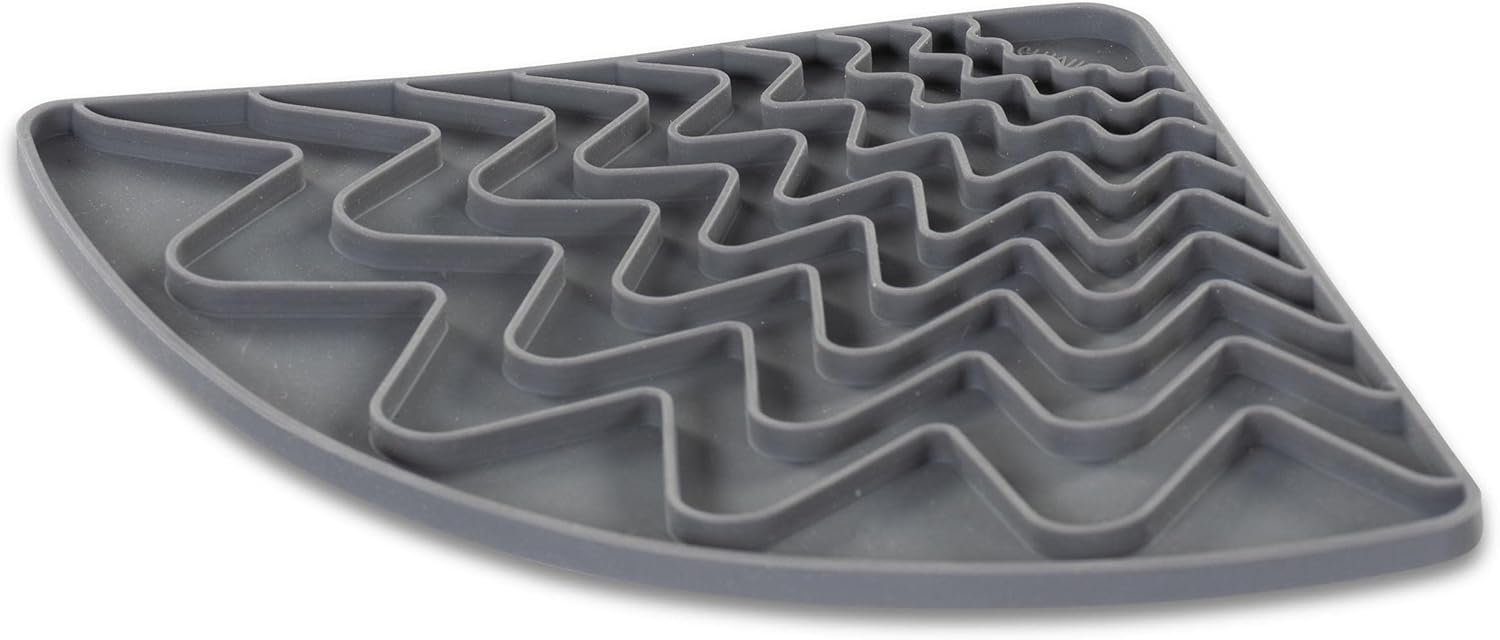 Messy Mutts 628043607996 Triangle Dog Licking Mat Grey