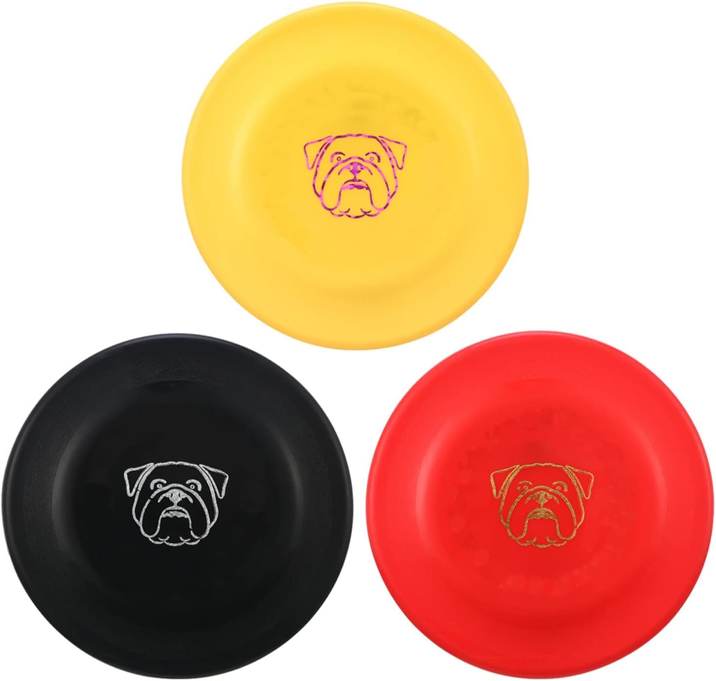 XIGOU Dog Flying Disc, 3 Pcs Competition Dog Flyer Toy, Soft Indestructible Rubber Lightweight Flying Discs Toy for Dogs – Floats On Water, Gentle On Teeth and Gums
