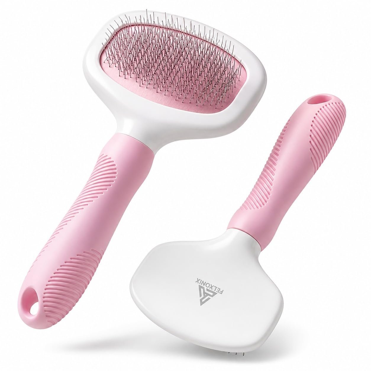 Slicker Brush for Dogs & Cats Deshedding Dog Brush for Long & Short Hair, Removes Undercoat, Mats & Tangles, Skin-Friendly Dog Grooming Comb for Shedding Control (Pink)