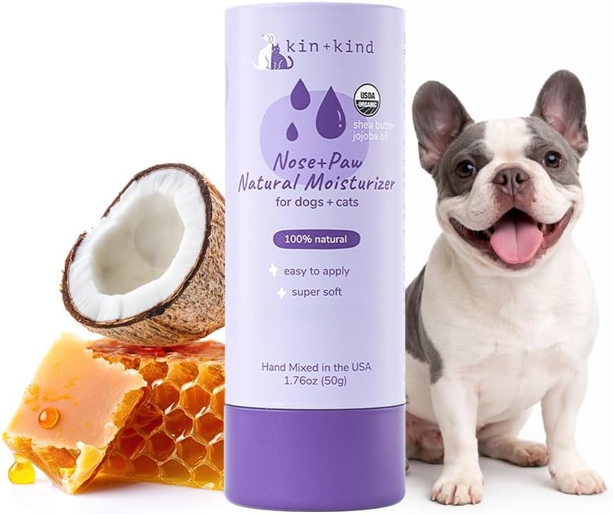 kin+kind Nose & Paw Balm Stick for Dogs & Cats – USDA Certified Organic – Natural Moisturizer for Dry Cracked Paws & Nose – Coconut Oil & Shea Butter – Lick-Safe – 1.76 oz