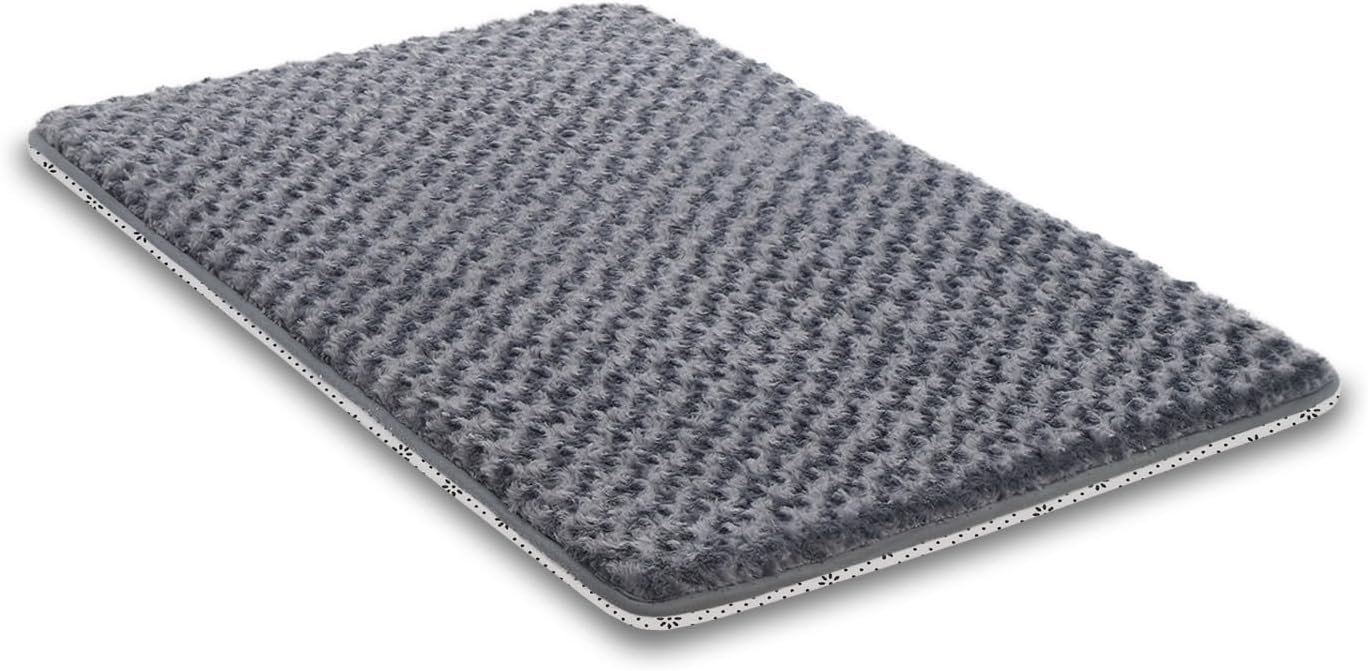 Dog Bed for Crate Pad High Resilience Foam Crate Pad Mat for Medium Large Dogs Washable Anti-Slip, Outdoor, 35″ x 22″,Dark Gray