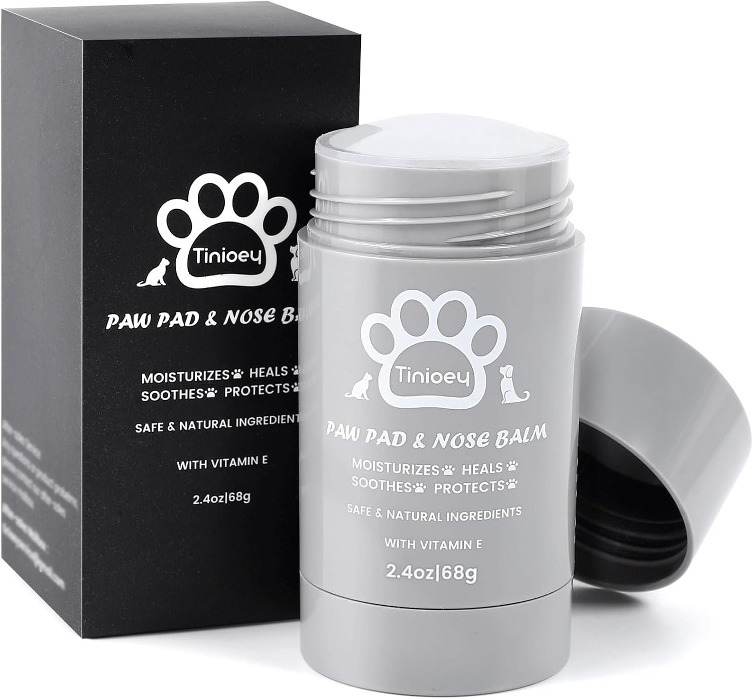 Cat Dog Paw Pad Balm Stick (2.4 oz) | Natural Dog Paw Blam Protector, Soother & Moisturizer for Cracked Dry & Damaged Paws, Nose & Elbows | Snout Soother for Dogs