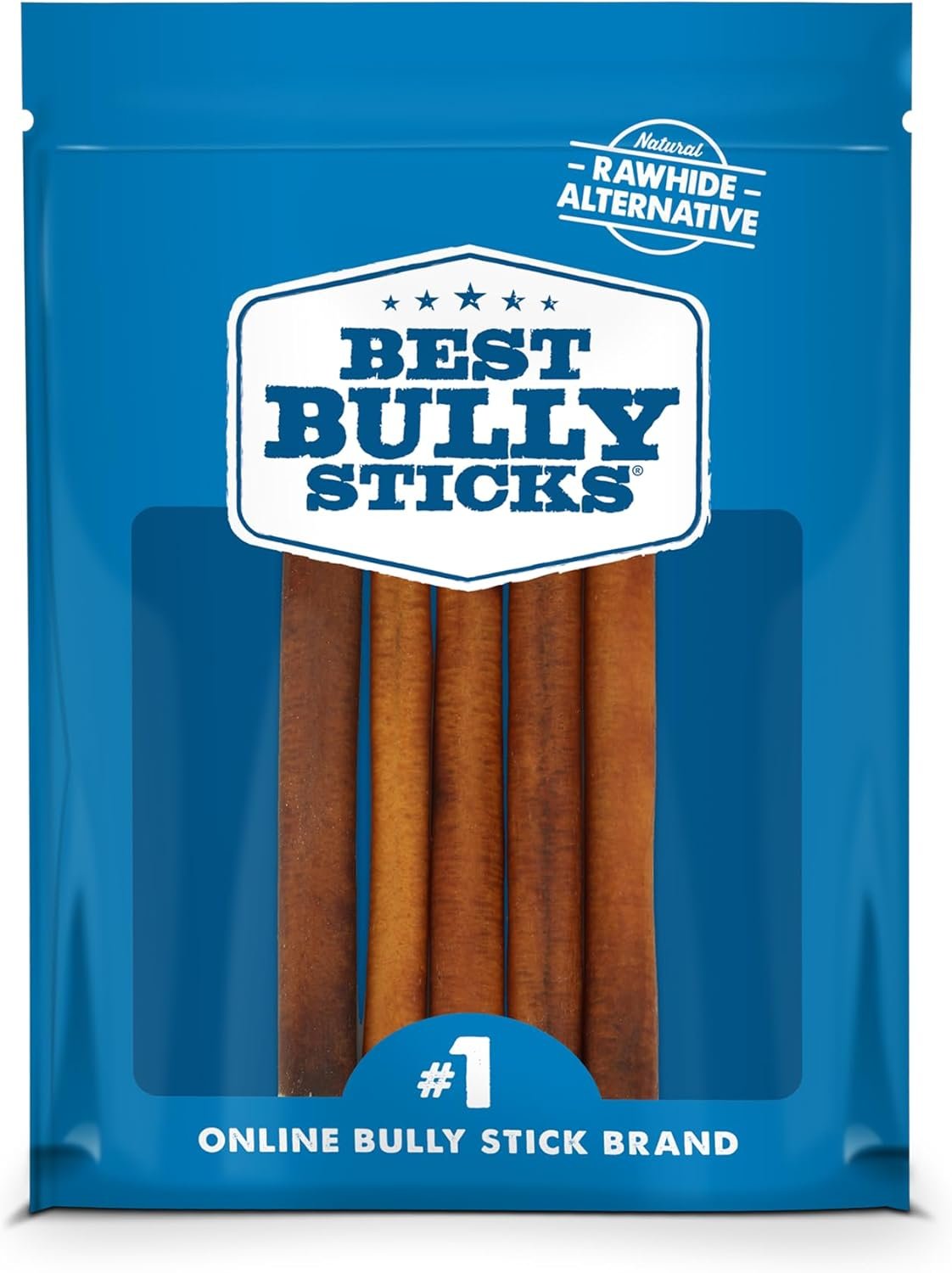 Best Bully Sticks 6 Inch Bully Sticks for Dogs – 5 Count (Pack of 1) – Natural, Easily Digestible, Grass-Fed Beef, Grain and Rawhide Free – Trial Size