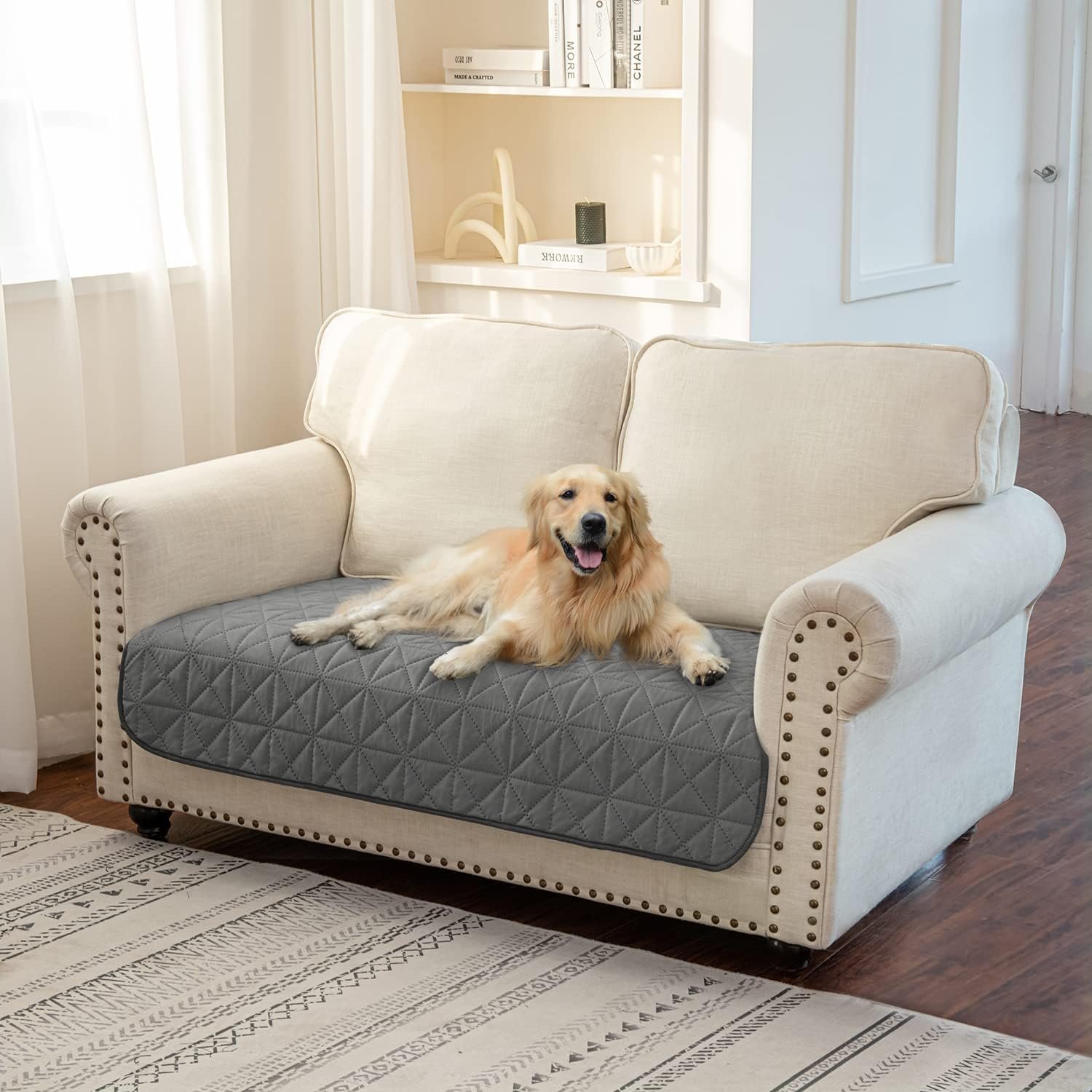 Ameritex Sofa Cover Waterproof for Seats Couch Cover for Dogs Pet Couch Cover Velvet for Chair Loveseat Sofa Machine Washable