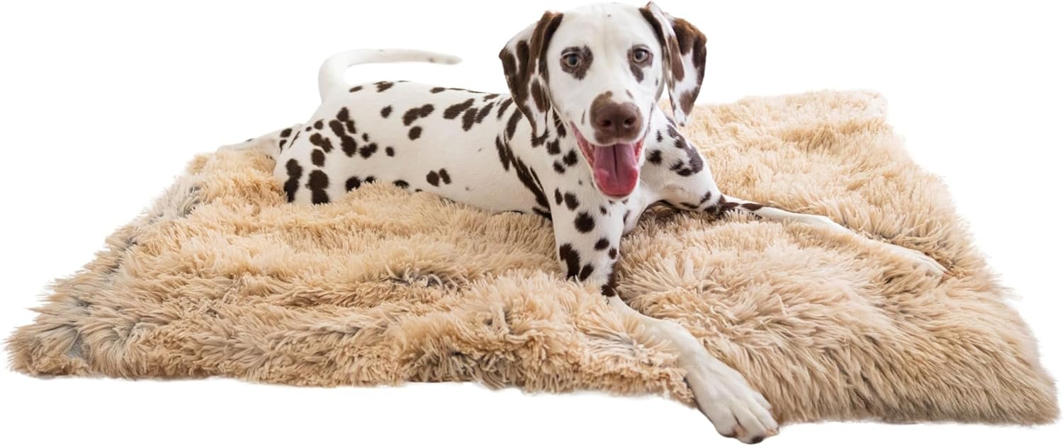 Best Friends by Sheri Calming Shag Dog Blanket – Ultra Soft Faux Fur Pet Throw, Anxiety-Relief, Lightweight Warm Bed Cover for Dogs and Cats, Machine Washable, Taupe, 30″ x 40″