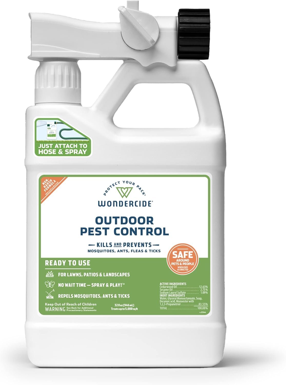 Wondercide – Outdoor Pest Control Spray with Natural Essential Oils – Mosquito, Ant, Flea, Tick, Insect Repellent, Treatment, Killer – Safe Around Pets Kids 32 oz