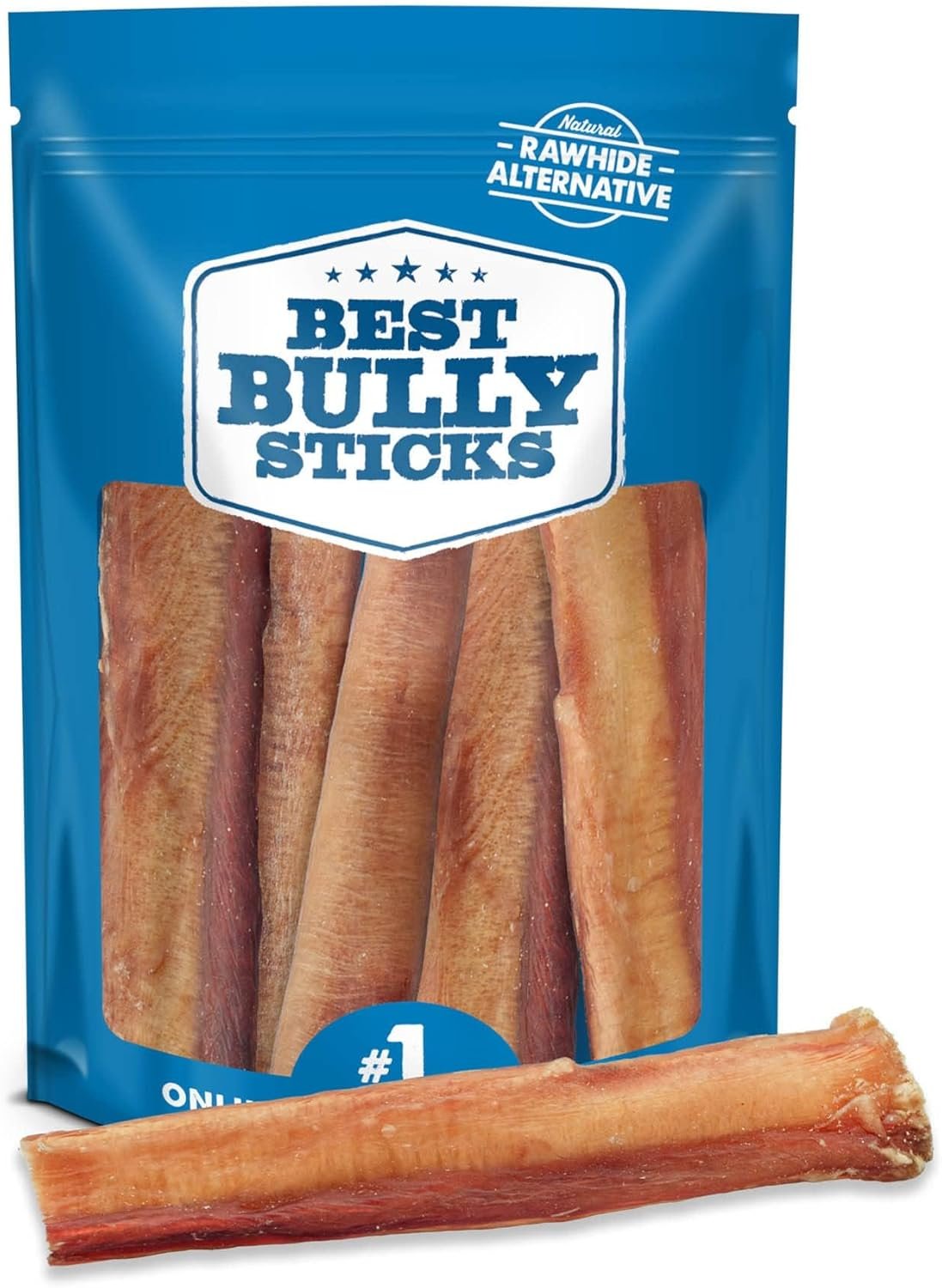 Best Bully Sticks Thick 6 Inch Bully Sticks for Dogs – 5 Count (Pack of 1) – Natural, Grass-Fed Beef, Single Ingredient, Grain and Rawhide Free – Large Breeds