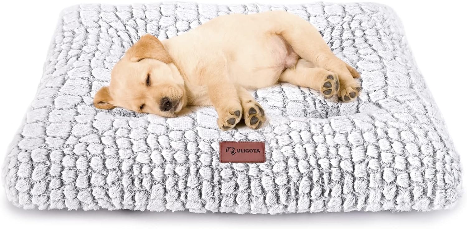 Dog Bed Crate Pad – Soft Fluffy Pet Cushion Mat for Small Dogs, Anti-Slip Comfy Kennel Pad for Puppy Crates
