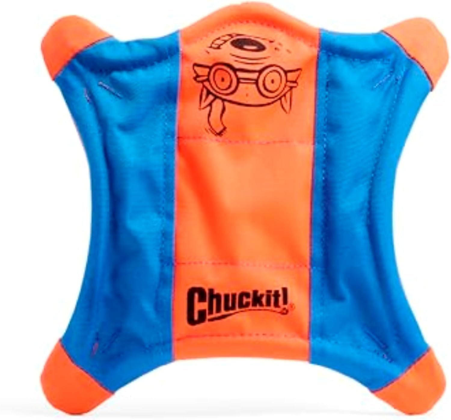 Chuckit! Flying Squirrel Fetch Dog Toy – Water Floating Flyer – Soft and Durable Polyester Canvas Construction – For Medium Dogs – Size Medium – 9.5-inch Diameter – Pack of 1 – Orange and Blue