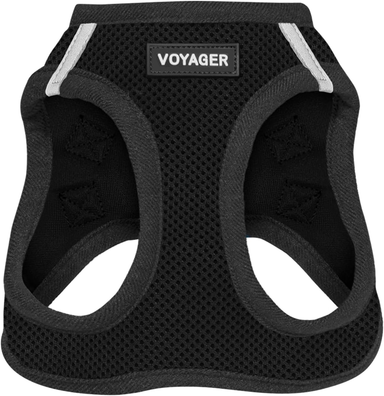 Best Pet Supplies Voyager Step-in Air Harness – All Weather Mesh, Reflective, No Pull Harness for Dogs, Cats – Secure with Hook & Loop Fastener, Buckle, Double D-Rings – Black, S