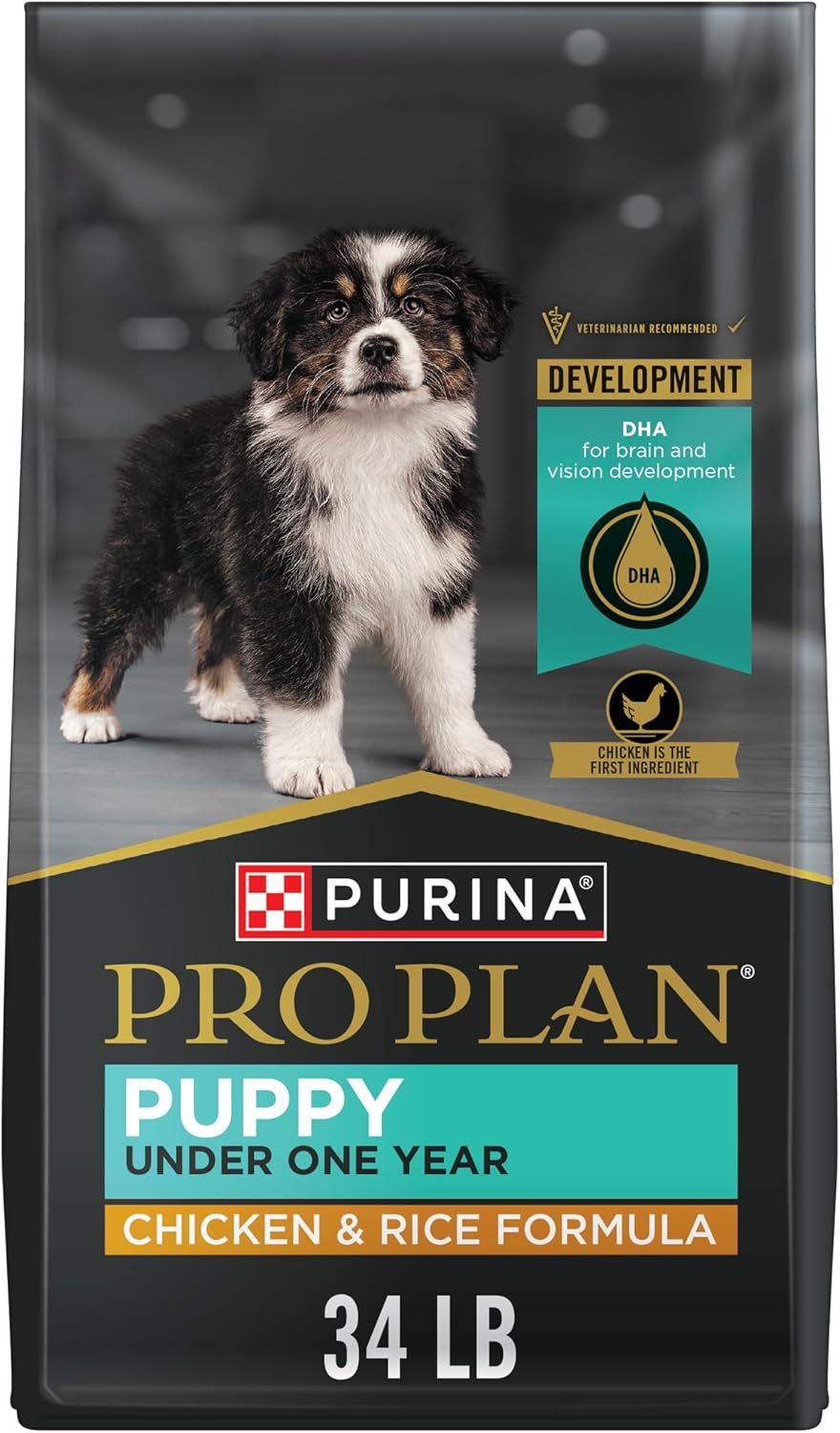 Purina Pro Plan High Protein Dry Puppy Food, Chicken and Rice Formula – 34 lb. Bag