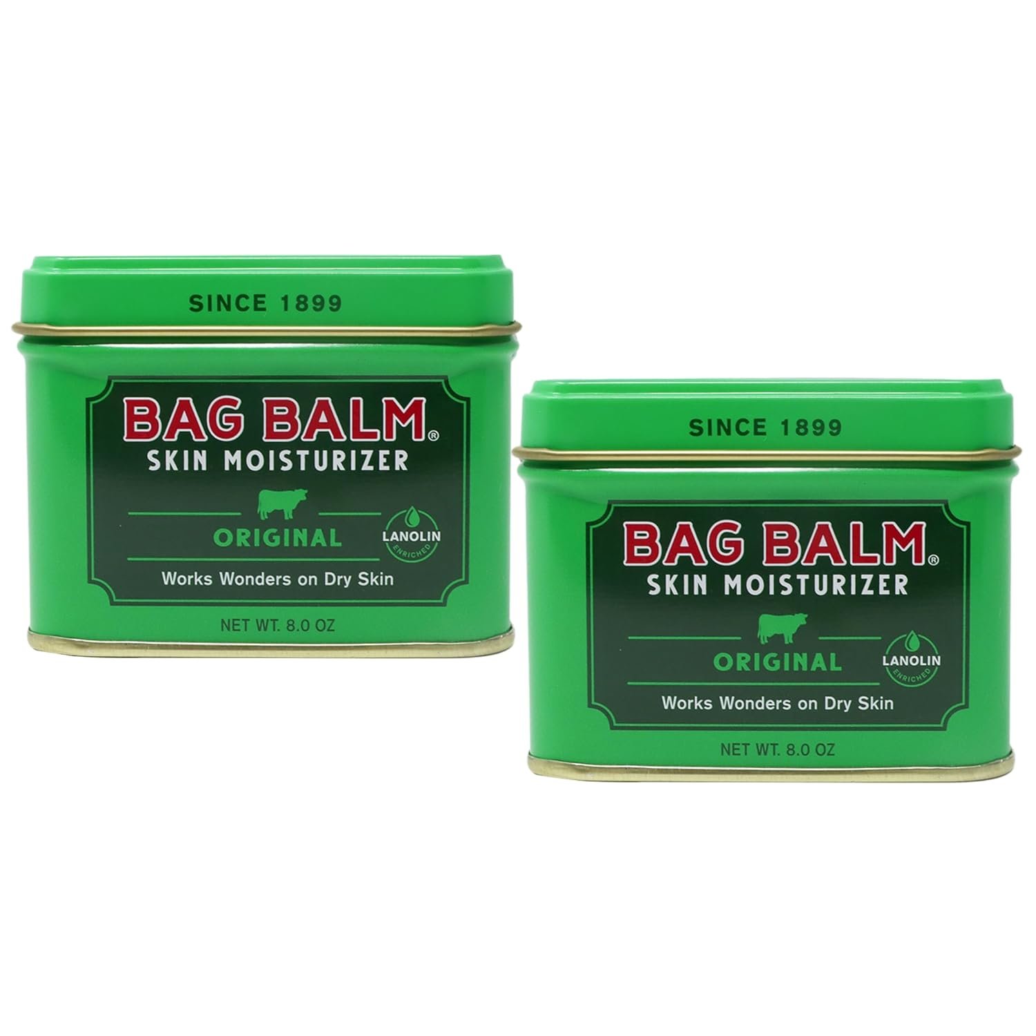 Bag Balm Vermont’s Original Pet Paw & Skin Balm – Moisturizing Salve for Dry, Cracked Paws, Noses & Rough Skin – 8 Ounce – 2 Pack