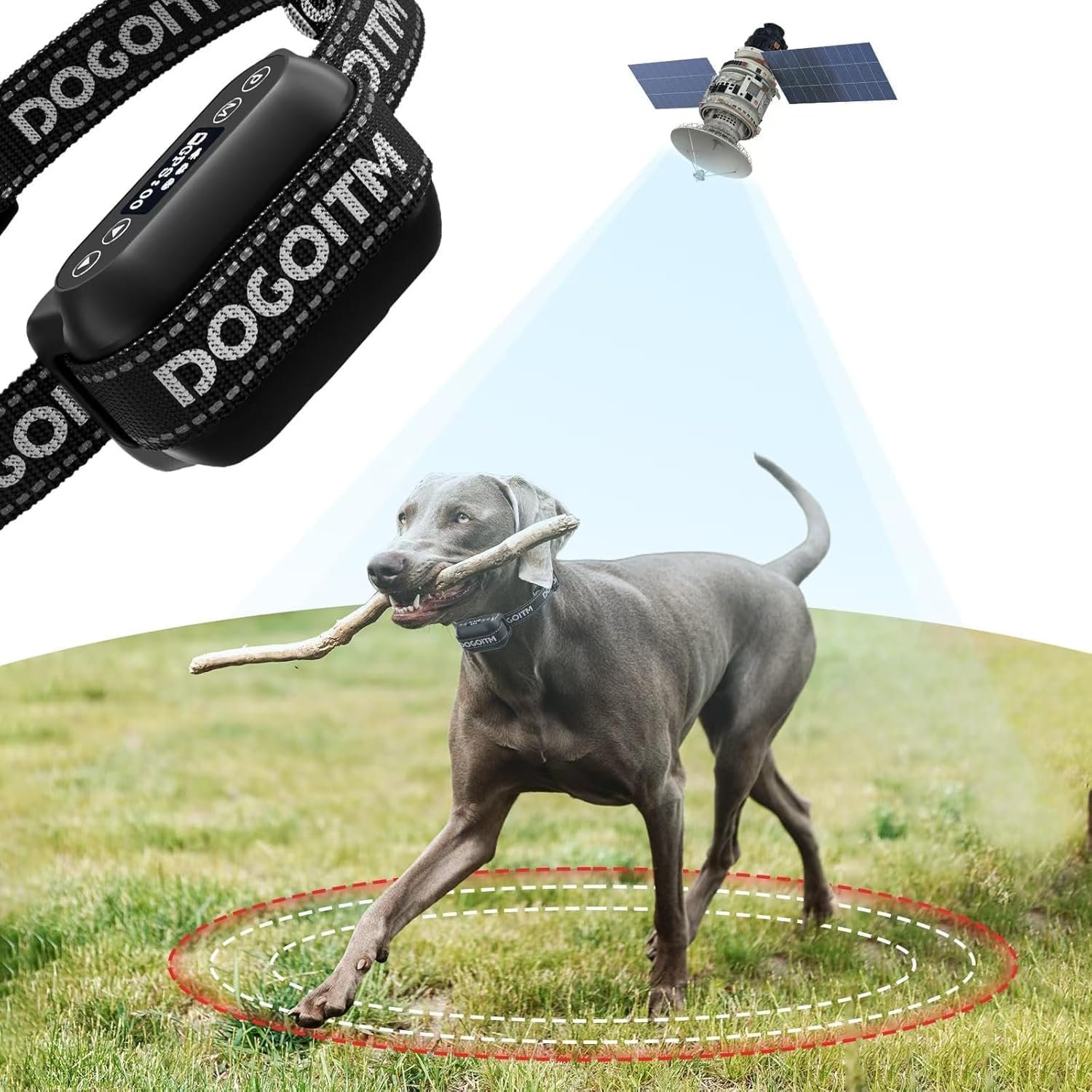 Wireless Dog Fence System, GPS Wireless Dog Collar with 3 Correction Modes, Pet Containment System with AI Smart Signal,Control Range 65-3281ft Electric Dog Fence Collar for Outdoor Use