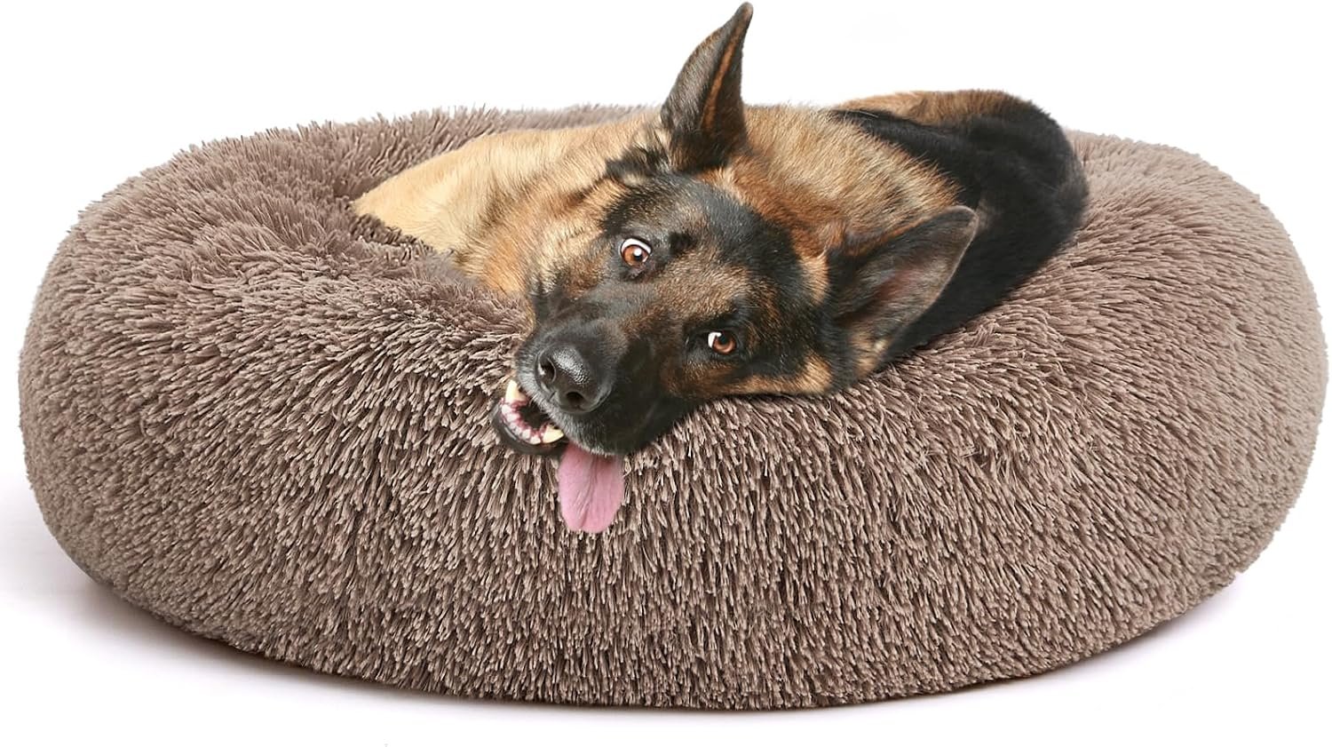 MIXJOY Orthopedic Dog Bed Comfortable Donut Cuddler Round Pet Beds Ultra Soft Washable Dog and Cat Cushion Bed (36”, Brown)