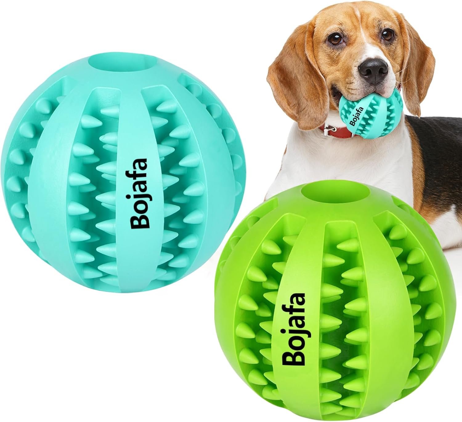 Treat-Dispensing Dog Toys: Durable Rubber Puppy Toys for Boredom – Dog Treat Balls for Small & Medium Breed Indoor Play (2pack)