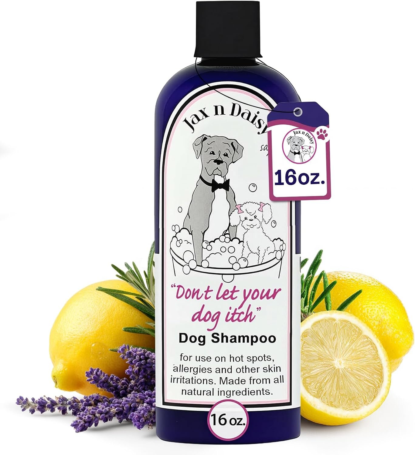 Jax n Daisy Dog Shampoo – Gentle and Effective Allergy and Sensitive Skin Shampoo for Dogs – Eliminates Odors, Fleas, and Soothes Itchy Skin – Perfect for Puppies