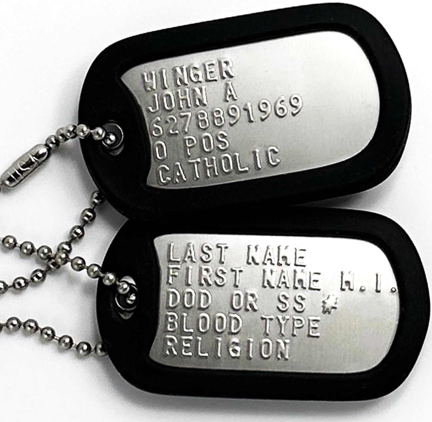 Personalized Military Dog Tags, US Made Milspec Regulation Replacement ID Tags for Active Duty Service Members and Veterans from All Branches of The Military, Custom Image Edition