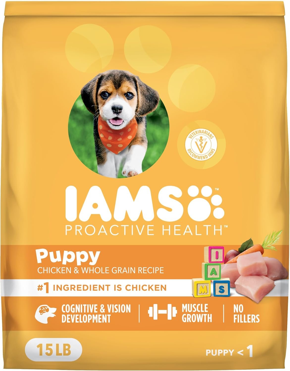 IAMS Proactive Health Dry Dog Food, Premium Dog Food Dry Recipe, 15 lb. Bag