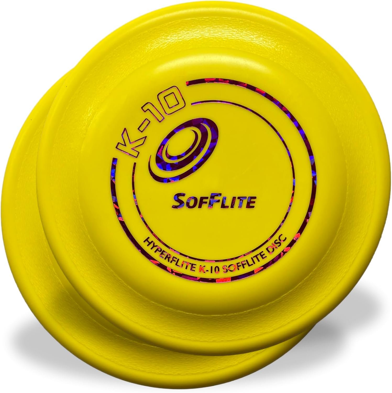 Hyperflite K-10 SofFlite Soft Dog Flying Disc, 2 Pack, Medium-Large | Ultra Soft, Competition Approved, 2 Pack | 8.75-inch, 150g | Medium & Large Dogs | Yellow