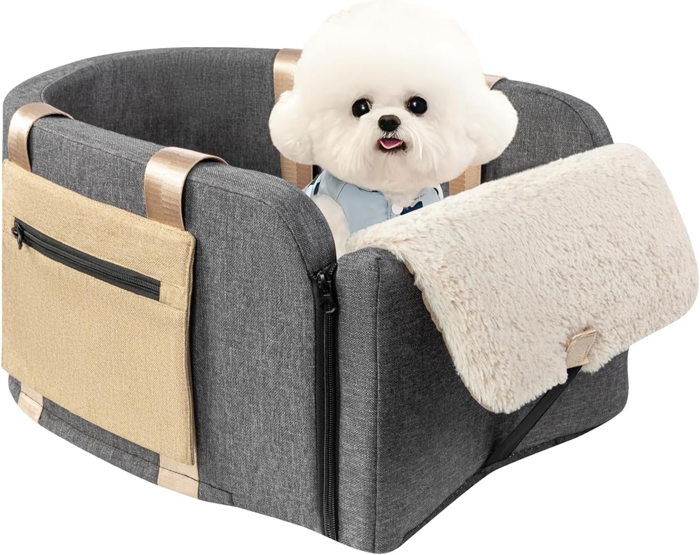 Large Console Dog Car Seat – Truck Dog Booster Seats for Big Console Vehicles Large Space for Dogs UP to 18lbs, Pretty Sturdy Pet Car Seat Designed for Pickup and Trucks