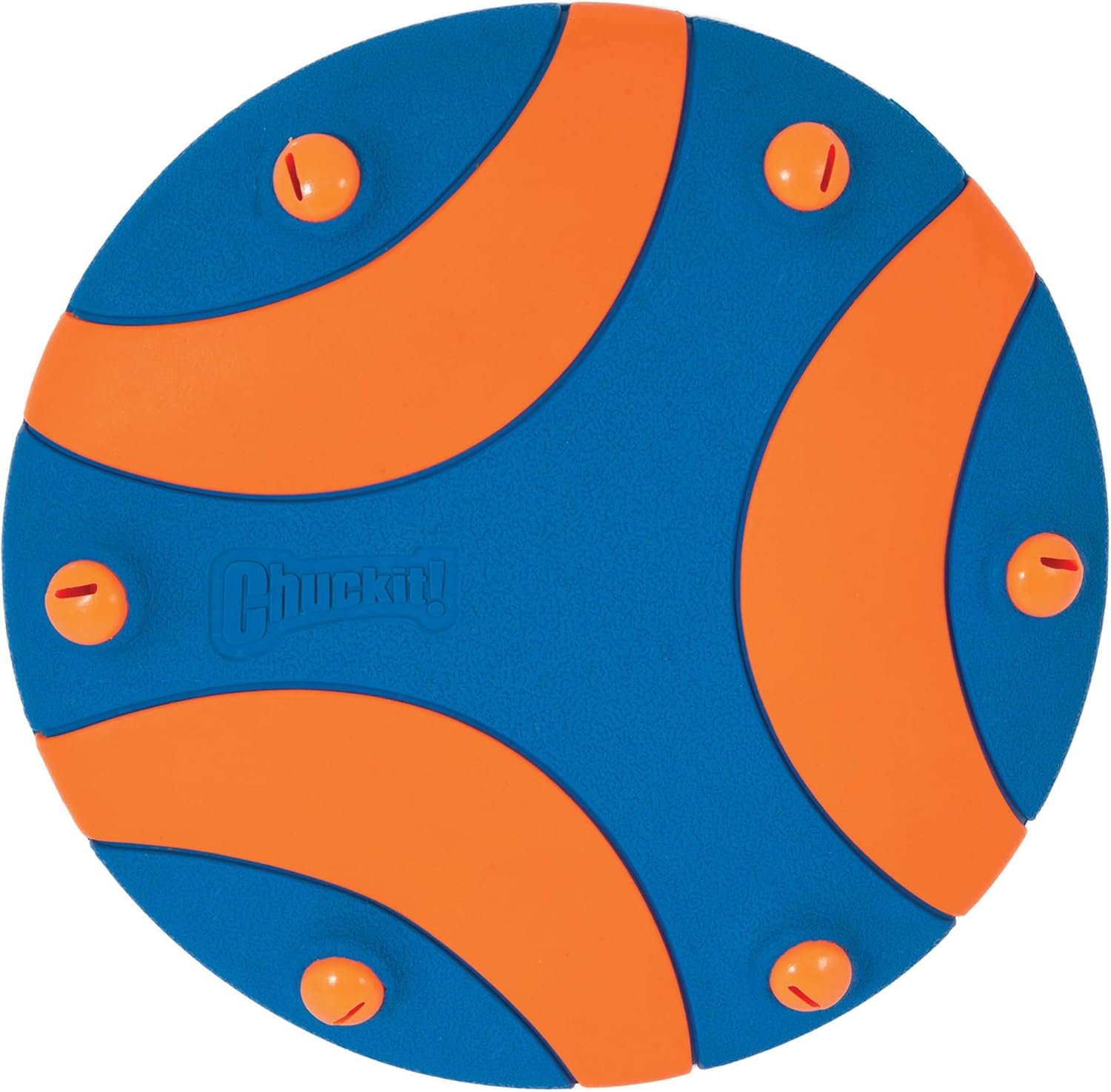 Chuckit! Whistle Flight Outdoor Dog Fetch Toy, Orange/Blue, 10.6″ x 1.2″ x 11.1″, For Medium to Large Dogs