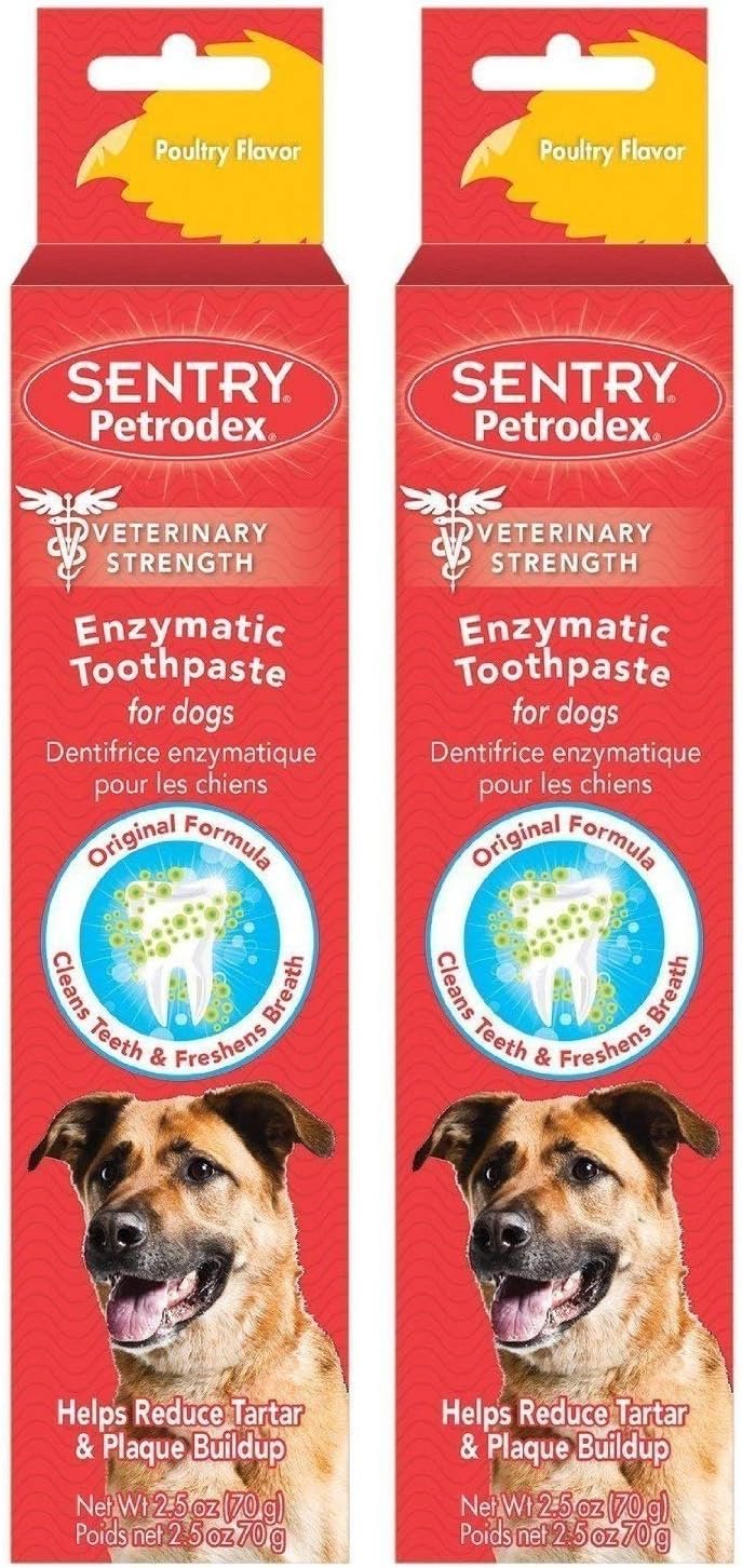Petrodex Enzymatic Toothpaste for Dogs – Poultry Flavor, 2.5-Ounce, 2 Pack