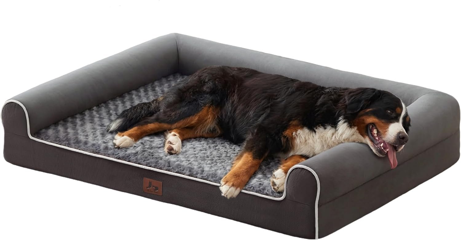 Large Dog Beds Large Sized Dogs 45x35x7 Inch, Orthopedic XXL XL Dog Bed for Medium Size Dogs, Big Waterproof Couch Sofa with Removable Washable Cover for Pet, Dark Grey