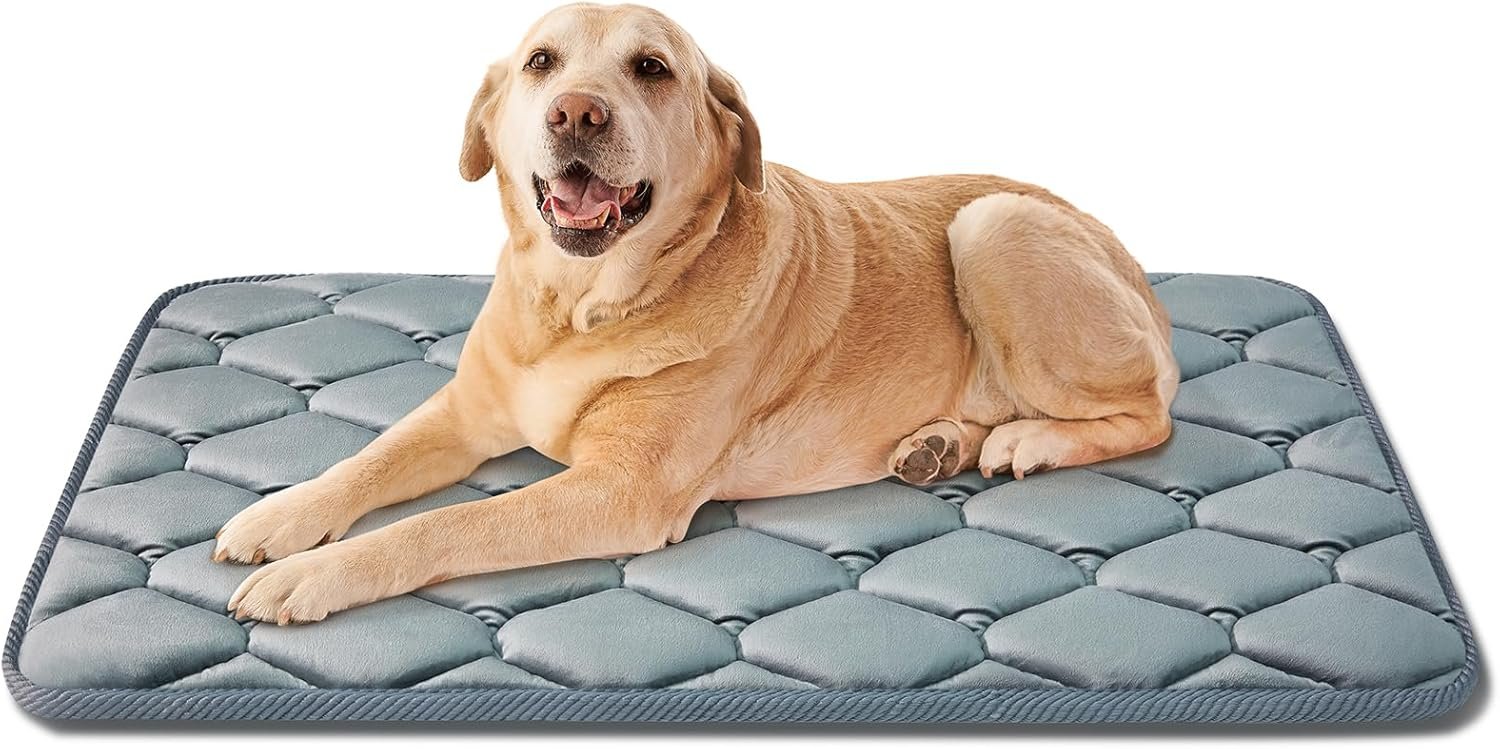 Dog Crate Mats,Soft Kennel Pads Washable with Anti-Slip Bottom,Dog Kennel Pads for Sleeping,Pets Mattress Cat Dog Beds for Large Medium Dogs(41×27,Grey)