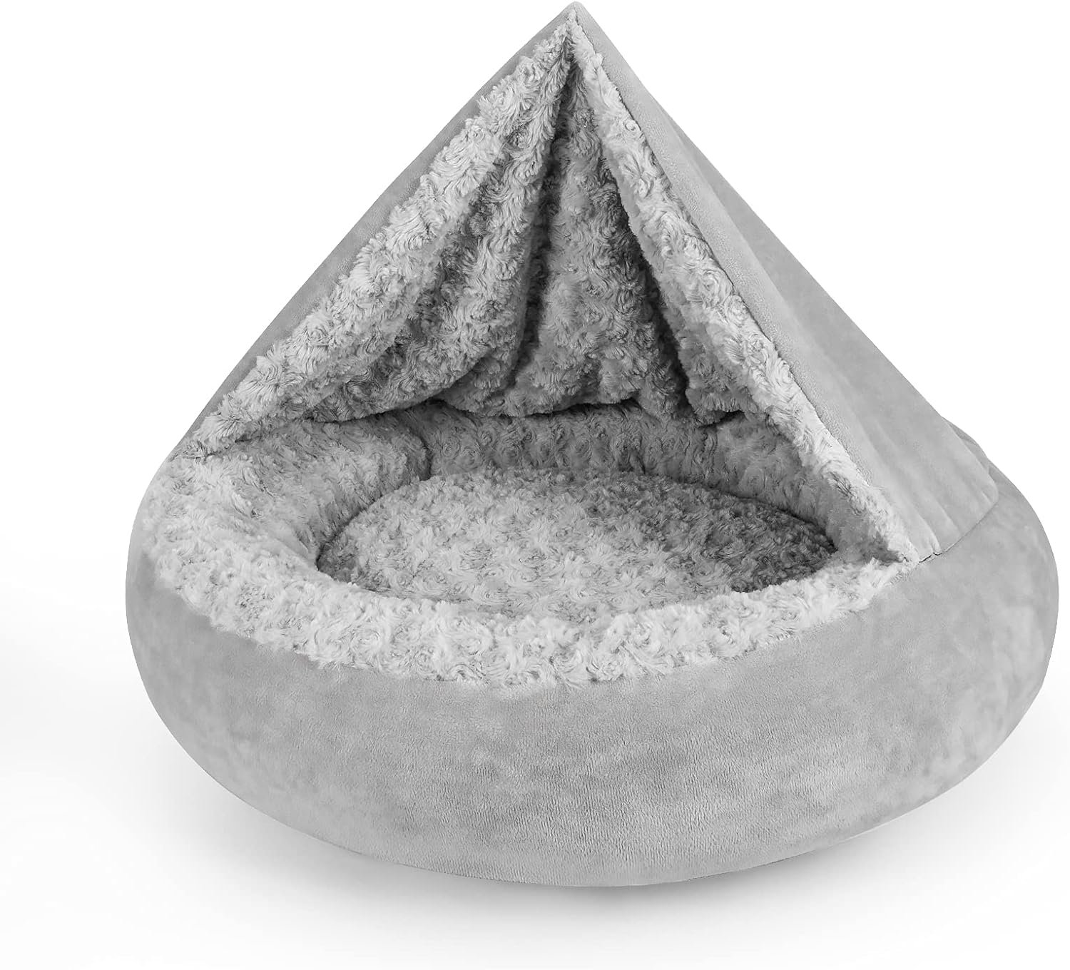 JOEJOY Dog Beds for Small Medium Dogs, Cozy Cuddler Luxury Puppy Pet Bed with Blanket Attached, Donut Round Calming Anti-Anxiety Dog Burrow Cave Bed – Anti-Slip Bottom and Machine Washable 26 inch